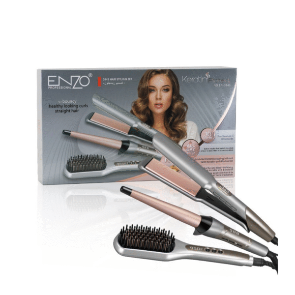ENZO Blue Titanium Flat Iron Set