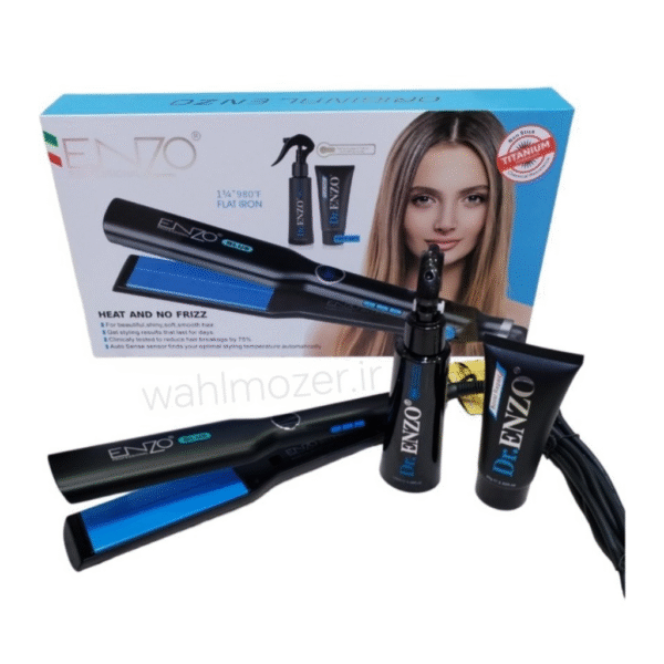 ENZO Blue Titanium Flat Iron Set
